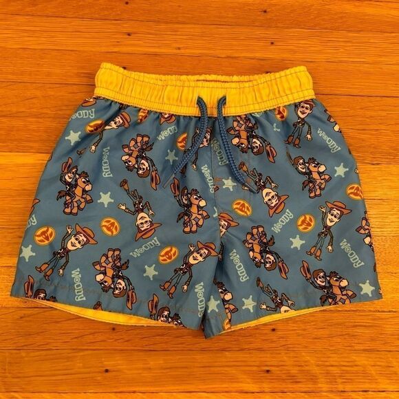 Disney Pixar Toy Story Woody Bullseye Blue Swim Trunks - Picture 1 of 4